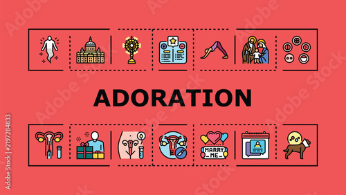 Fotografie Adoration banner infographic