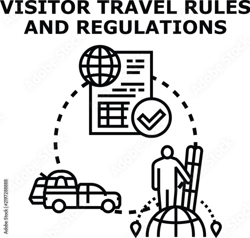 Obraz na plátne Visitor completing all travel requirements, navigating global destinations, and