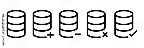 Foto Database Management and Status Icon Set