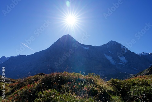 Canvas Print panorama of the mountains walley of the tourist region of the Swiss Alps