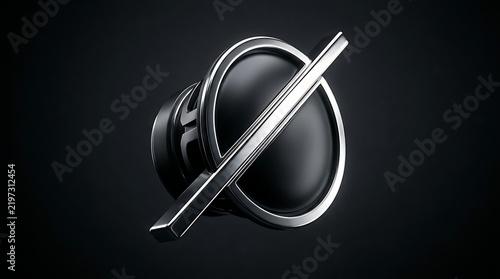 High quality black vinyl record with a sleek silver turntable needle on a dark background for music and audio production