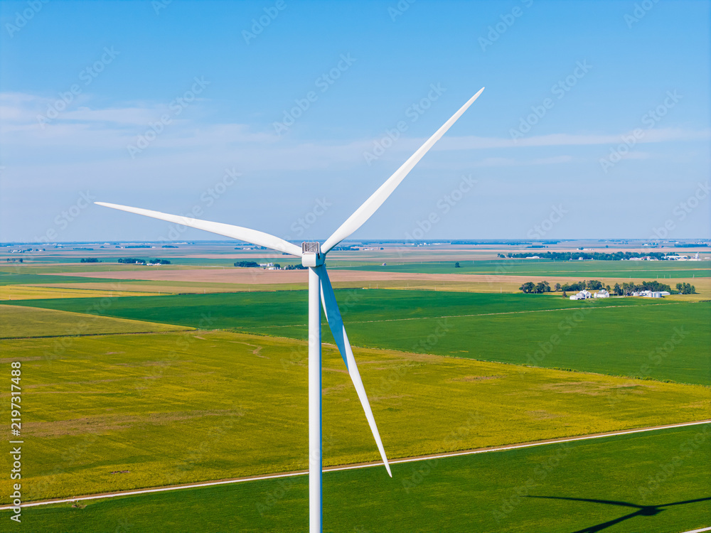 Obraz premium 63824-01216 Aerial of Wind Turbines Douglas Co. IL