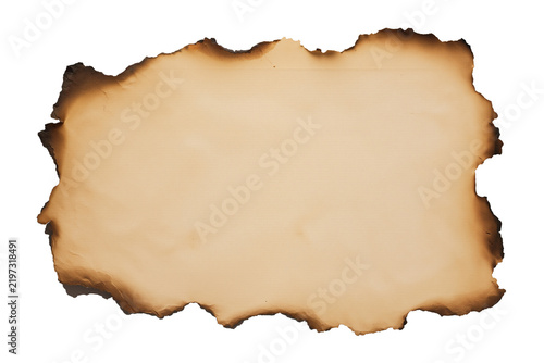 Burnt Edge Paper Piece with Irregular Charred Border and Distressed Torn Texture, Isolated Vector Illustration