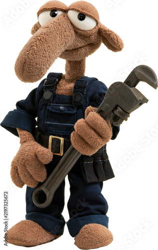 Dog robot gripping wrench