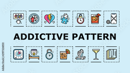 Картината върху платно Addictive pattern banner infographic
