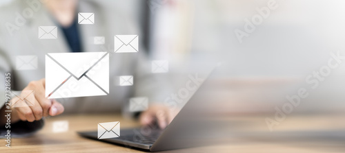 Minimalist electronic mail envelope vector icon illustrates corporate business communication displaying automation software routing instant notification message to client inbox