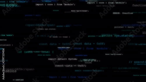 Abstract digital coding data stream with transparent background