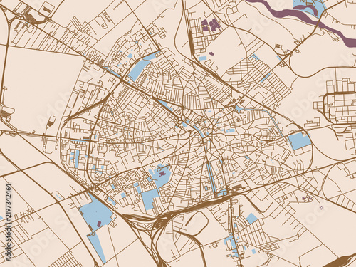 Obraz na plátně Soft neutral street map of Ploiesti, Romania