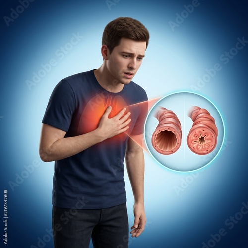 3D Human Asthma and Narrowed Airway Medical Visualization