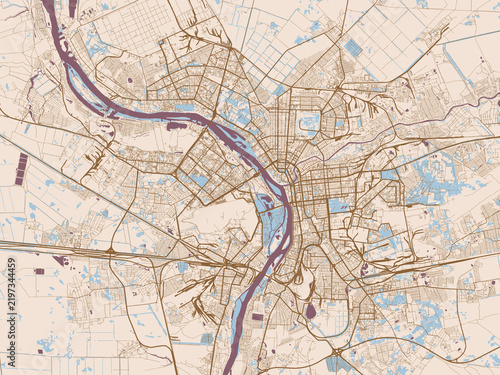 Obraz na plátně Urban map of Omsk, Russia