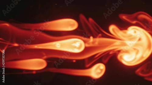 Abstract orange light leak movement on black background