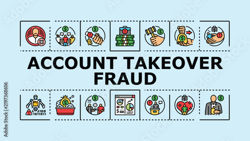 Bild auf Leinwand Account takeover fraud banner infographic