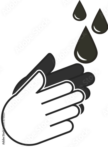 Hand with Water Drops Hygiene and Hand Washing Concept