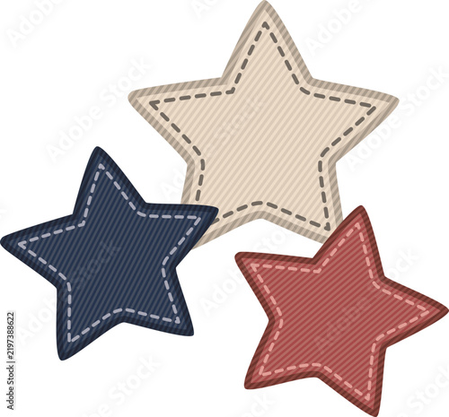 three stars on red
