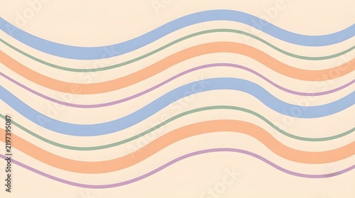 Abstract wavy lines pattern with blue and orange colors