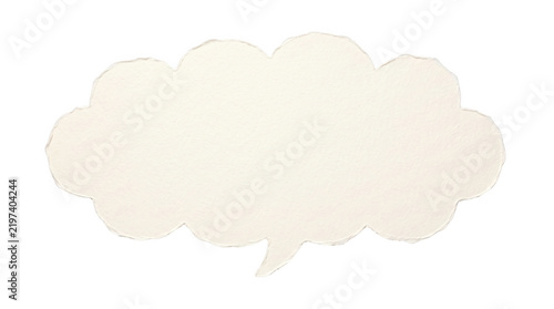 A simple white comic book style speech bubble with a rough hand drawn outline isolated on a solid black background for graphic design projects