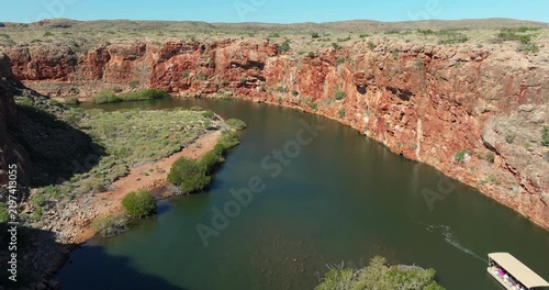 Aerial Drone Flight Over Yardie Creek Gorge, Ningaloo Coast, Western Australia