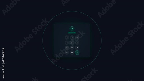 Login Pin Keypad Access Amber Screen Secure Passcode Authentication Unlock