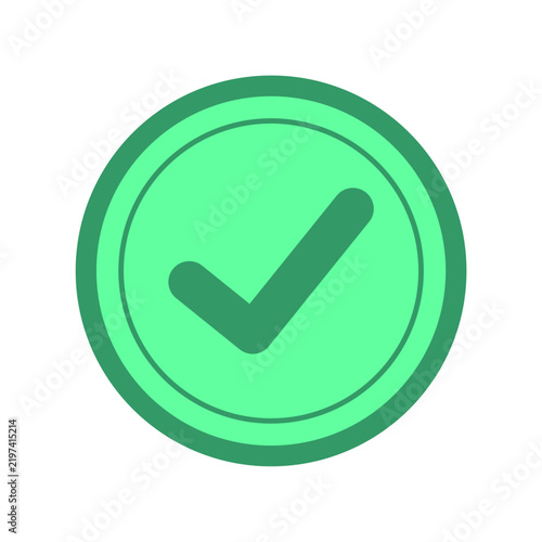 Green checkmark button icon, success