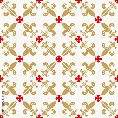 fleur de lis heraldic seamless pattern background