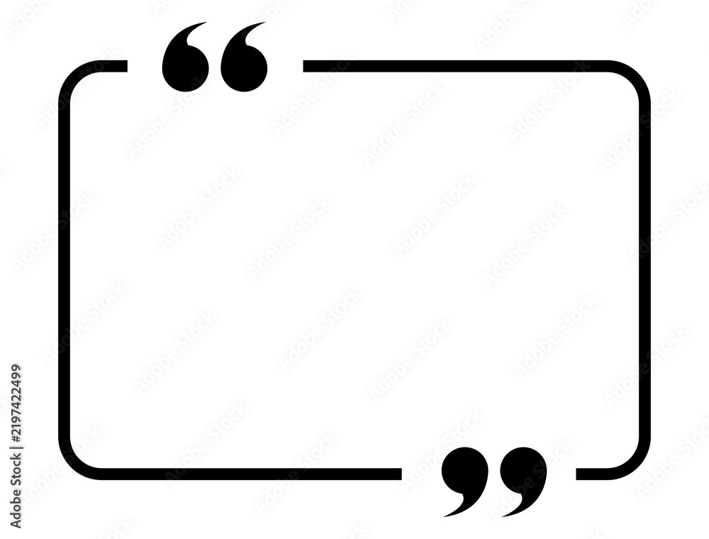 Fototapeta premium Quote mark box frame icon symbol transparent background