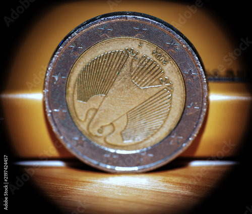 1‑Euro‑Münze im Makro, Deutschland 2008