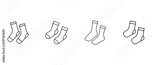 pairs of socks in different positions  illustration of footwear  socks on white background