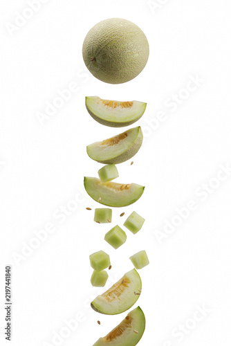 Fresh honeydew melon png whole melon png sliced melon png falling fruit png transparent image