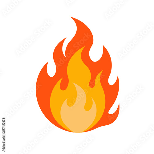Obraz na plátně Blazing Fire Flame Bonfire Vector Illustration Icon