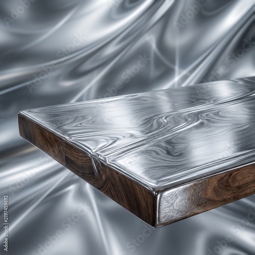 silver metal box on black background