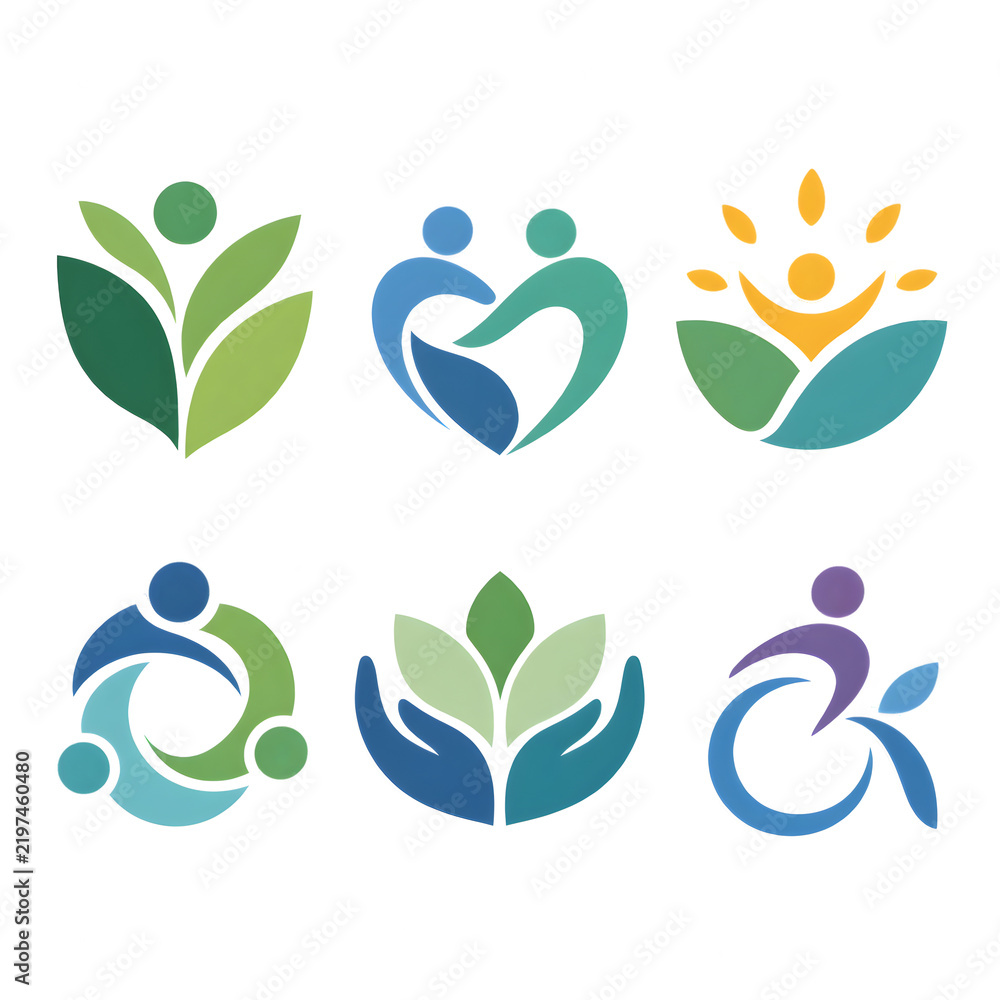 Fototapeta premium Abstract Care Planning Dicut Care Symbol