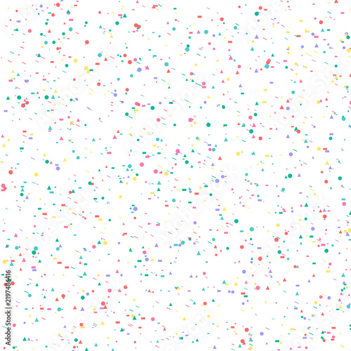 Colorful Confetti Background with Geometric Shapes Pattern Vector