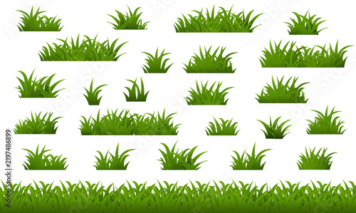 Green Bushes And Grass Set