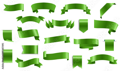 Green Silk Ribbon Big Set
