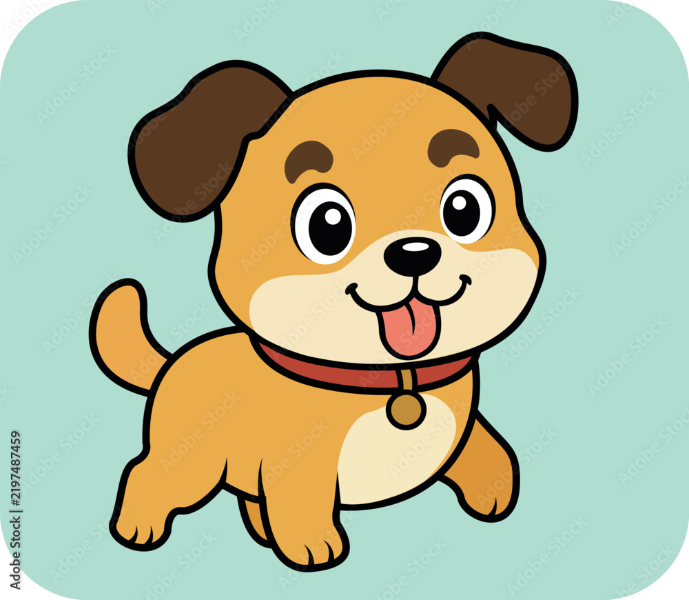 Fototapeta premium Funny Dog Cartoon Illustration