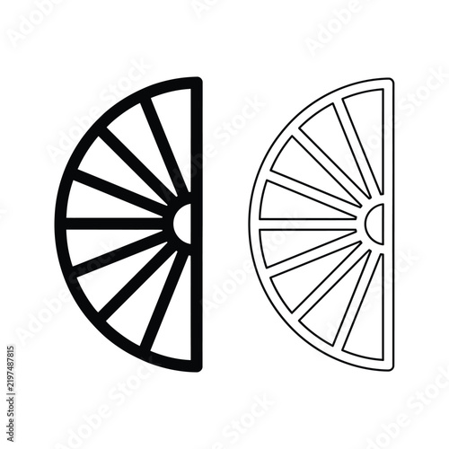 Minimalist semicircle fan with thick and thin line styles