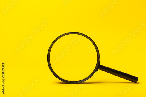 Magnifying Glass on background. Search, investigation, research, inspection, analysis. Concept with copy space.