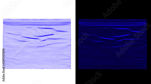 фотографія Normal map of wrinkled plastic bag texture, 3D displacement map for realistic po