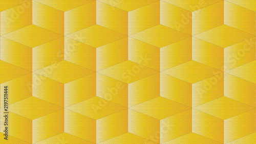 Obraz na plátně Seamless isometric pattern of yellow cubes with gradient shading and geometric d