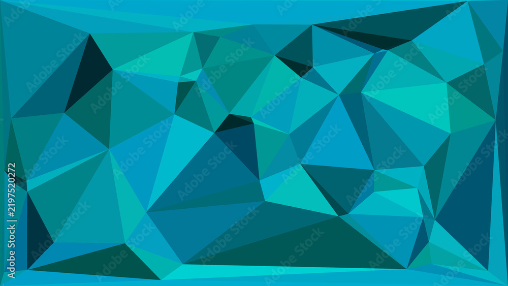 Obraz premium Abstract geometric low poly background with blue and teal triangular shapes