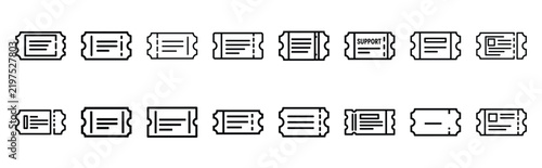 support ticket  editable outline icon set. tech elements and modern line art vector icons collection