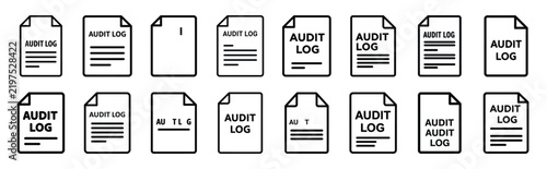 audit log  editable outline icon set. tech elements and modern line art vector icons collection