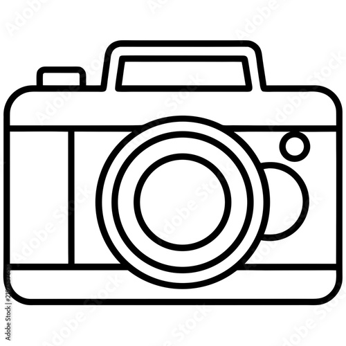 Minimal Camera Vector Icon – Line Art Style
