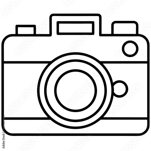 Minimal Camera Vector Icon – Line Art Style