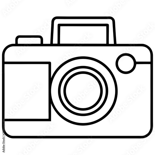 Minimal Camera Vector Icon – Line Art Style