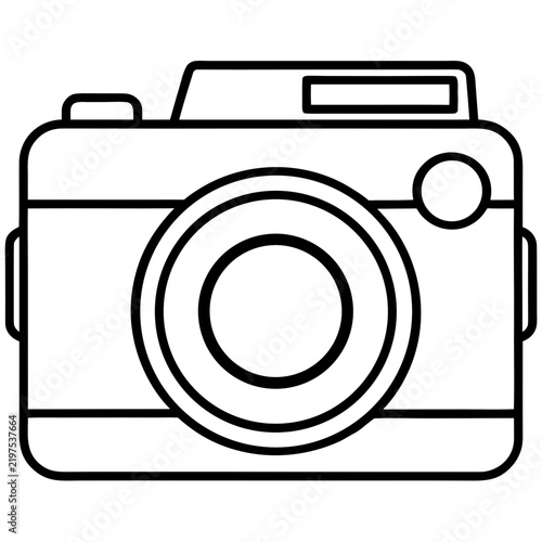 Minimal Camera Vector Icon – Line Art Style