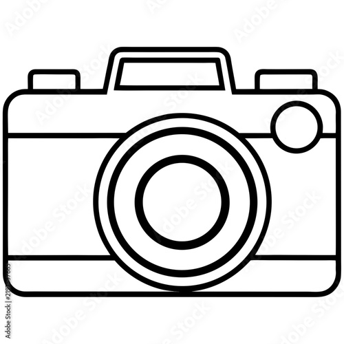 Minimal Camera Vector Icon – Line Art Style