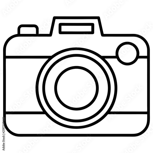 Minimal Camera Vector Icon – Line Art Style