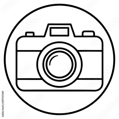 Minimal Camera Vector Icon – Line Art Style