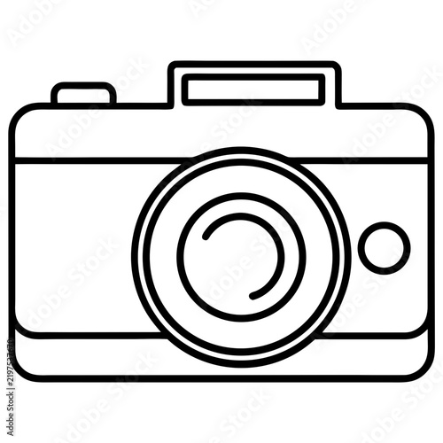 Minimal Camera Vector Icon – Line Art Style